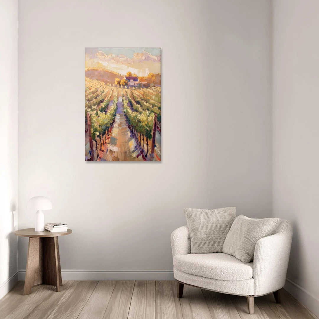 Traverse City Vineyard Scenery - Canvas Wall Art - Sofa - 24x36