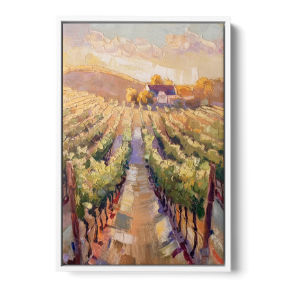 Traverse City Vineyard Scenery Front - White Canvas Wall Art