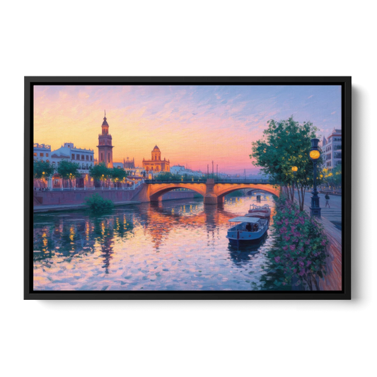 Triana Twilight - Black Framed Canvas Wall Art - Front