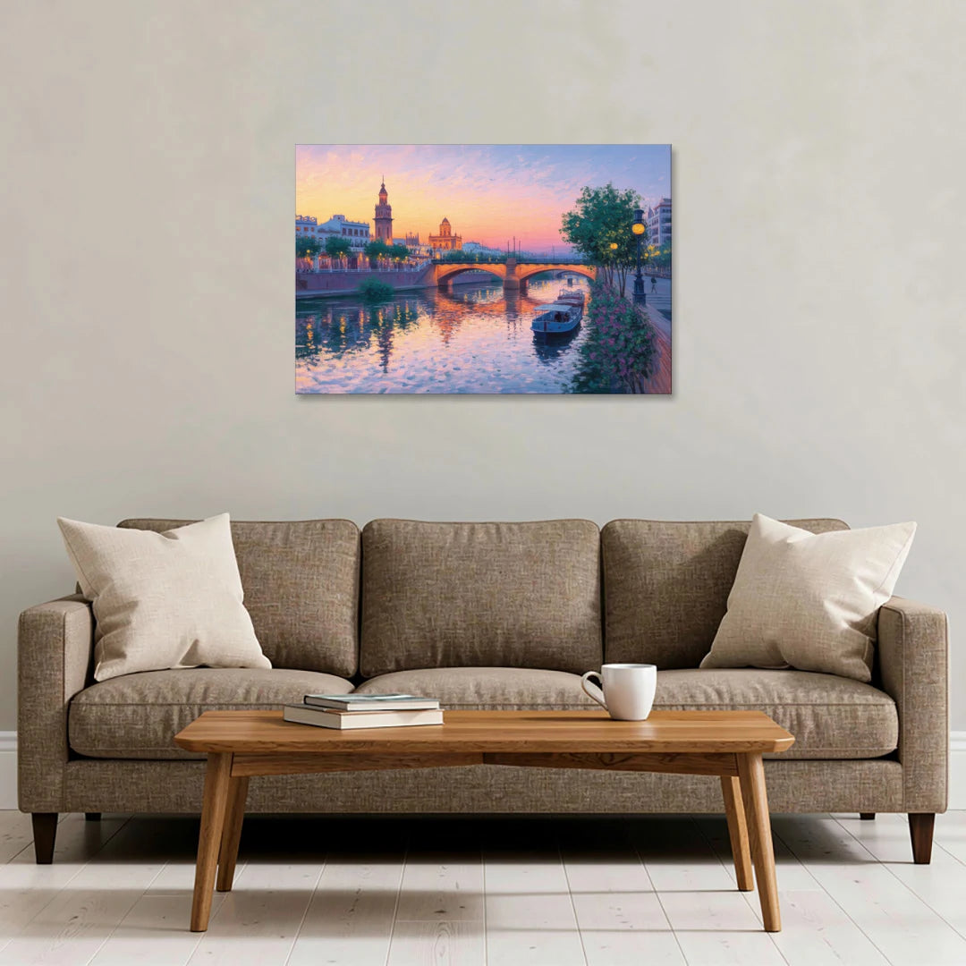 Triana Twilight - Canvas Wall Art - Sofa - 36x24