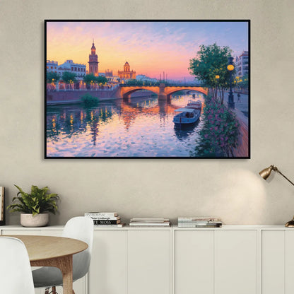 Triana Twilight Sitting Room - Black Canvas Wall Art