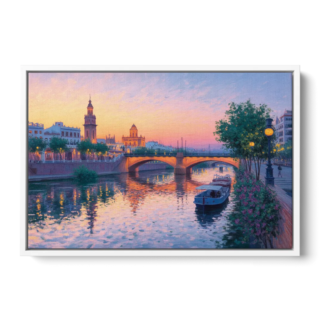 Triana Twilight Front - White Canvas Wall Art