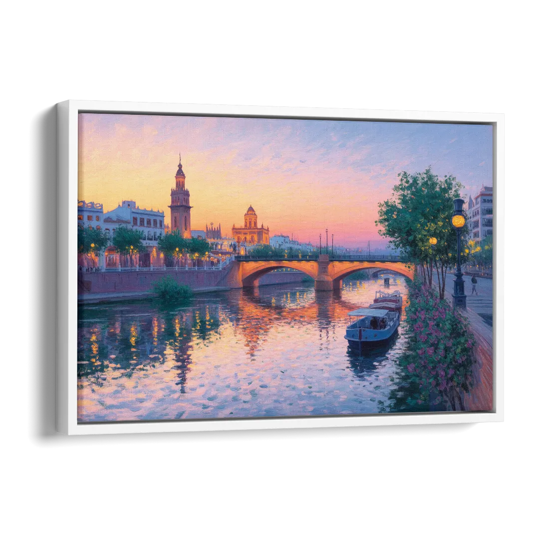 Triana Twilight Side - White Canvas Wall Art