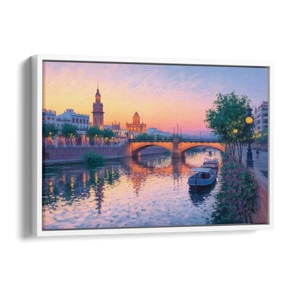 Triana Twilight Side - White Canvas Wall Art