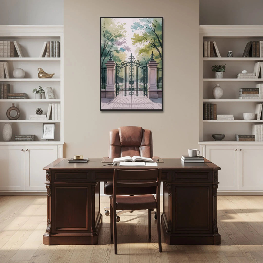 Trinity Bellwoods Park - Black Framed Canvas Wall Art - Office - 32x48