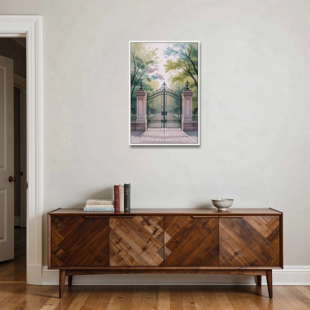 Trinity Bellwoods Park - White Framed Canvas Wall Art - Coffee Table - 24x36
