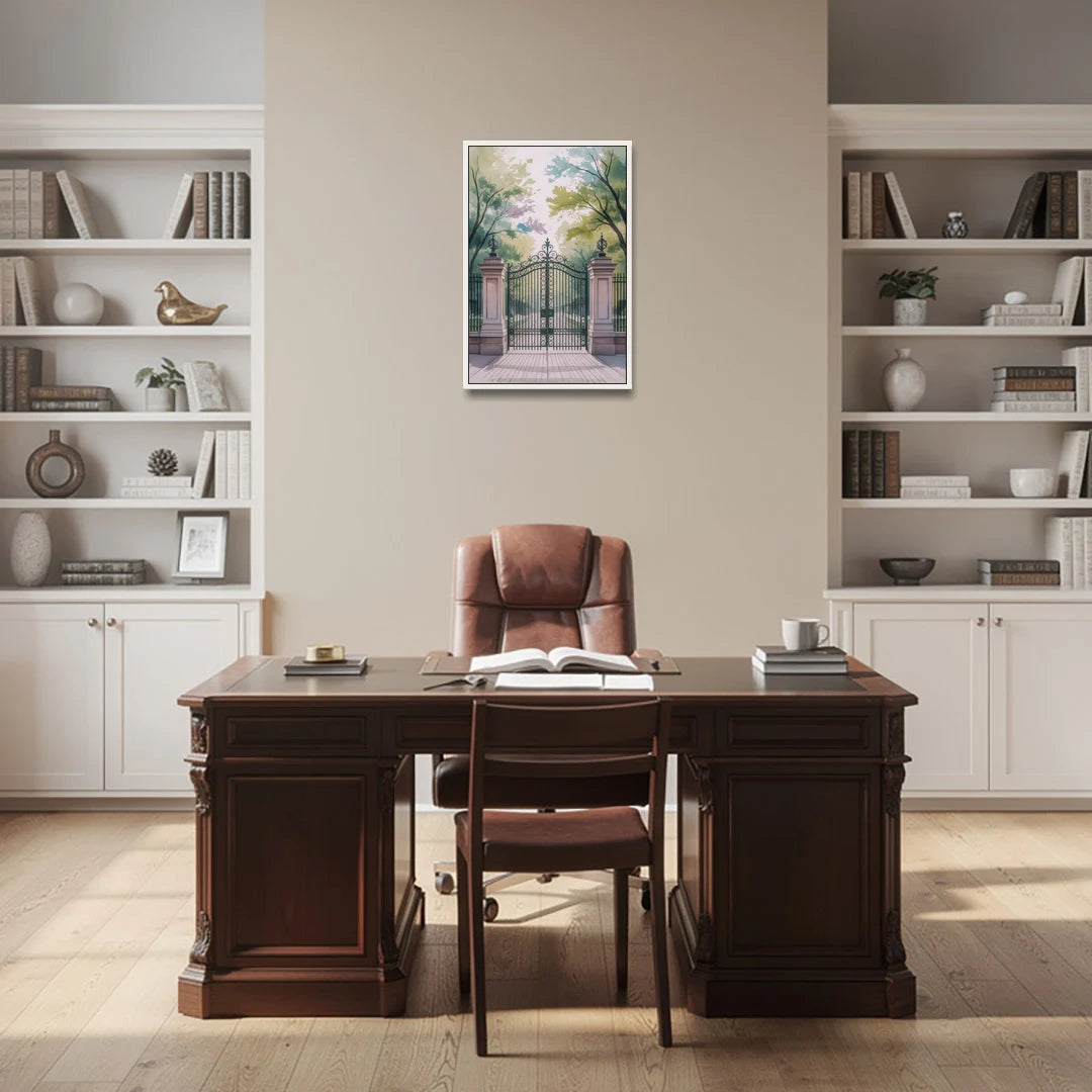 Trinity Bellwoods Park - White Framed Canvas Wall Art - Office - 20x30