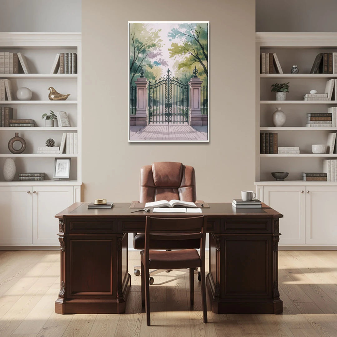 Trinity Bellwoods Park - White Framed Canvas Wall Art - Office - 32x48