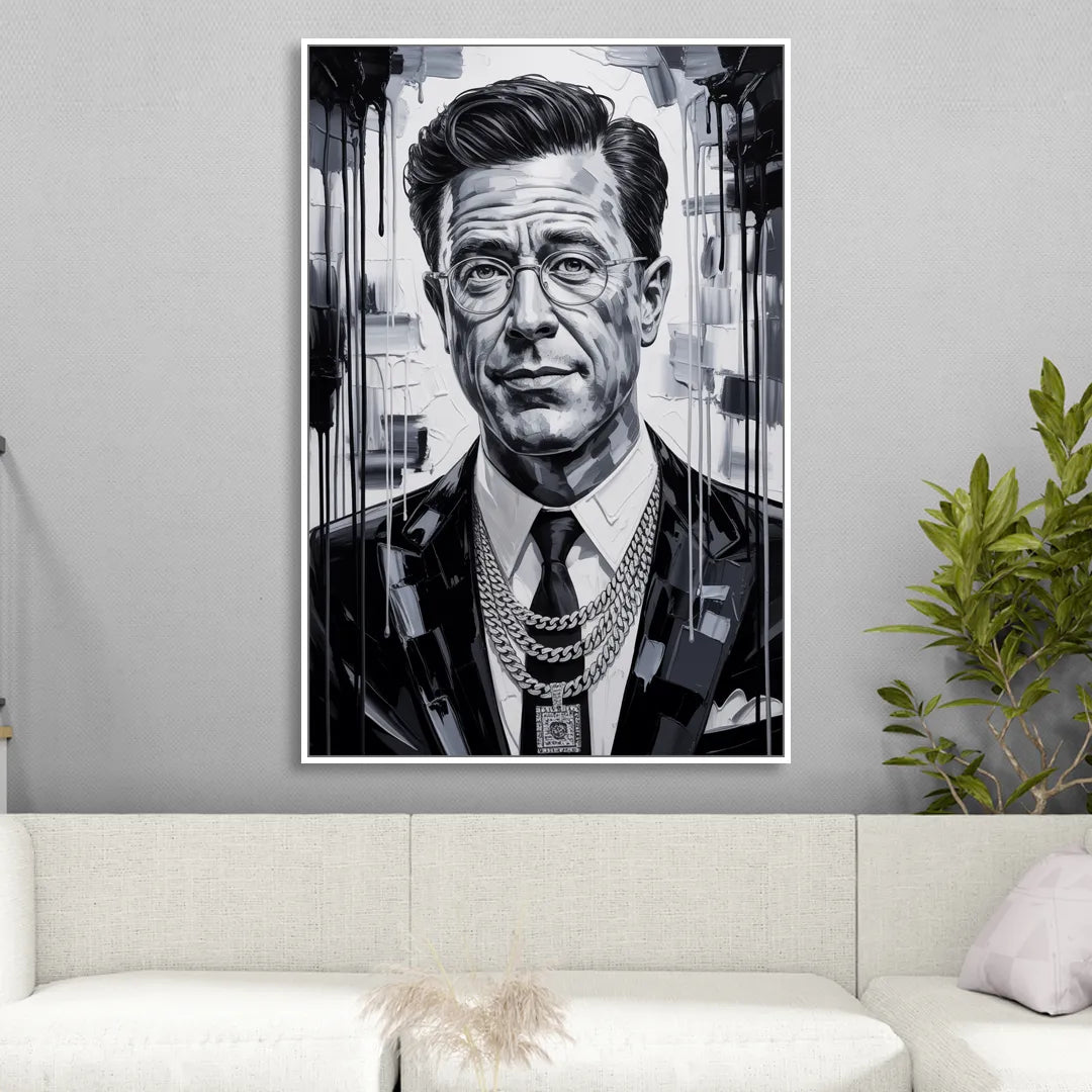 Truth Line Living Room - White Canvas Wall Art