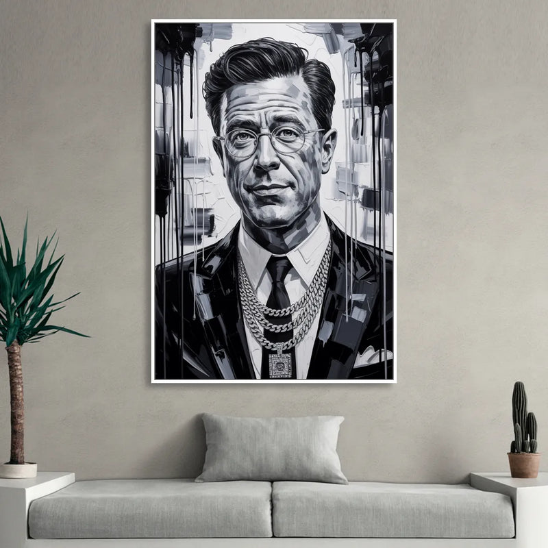 Truth Line Sitting Room - White Canvas Wall Art