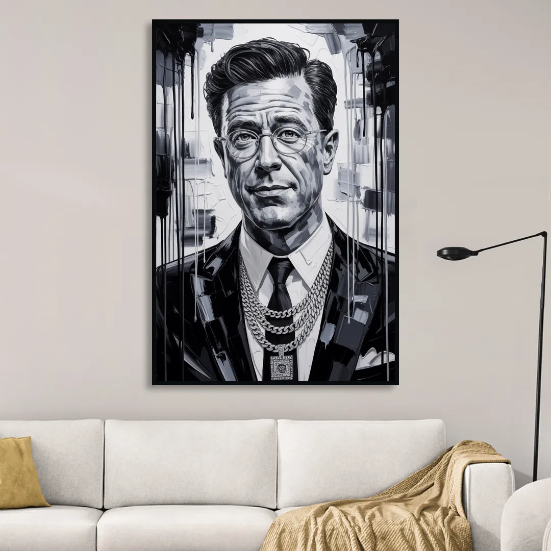 Truth Line Sitting Room - Black Canvas Wall Art