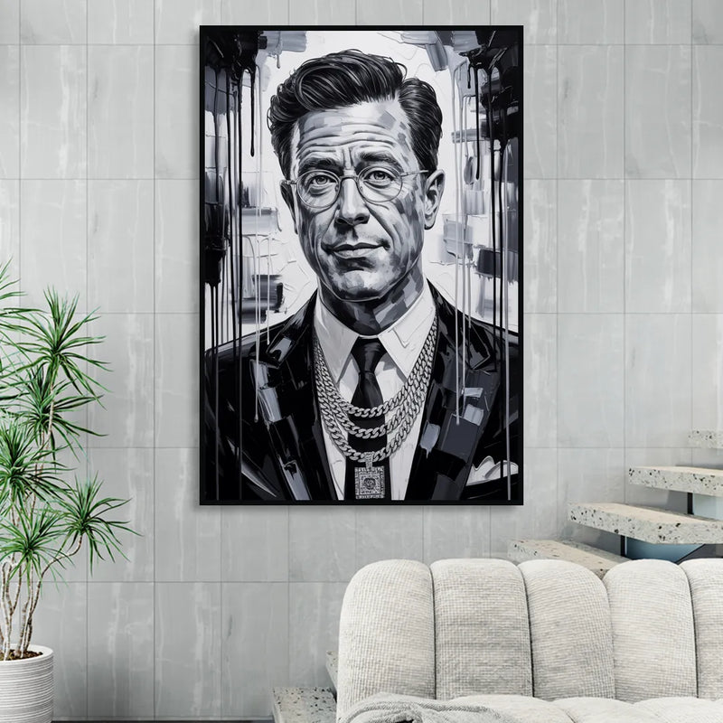Truth Line Living Room - Black Canvas Wall Art