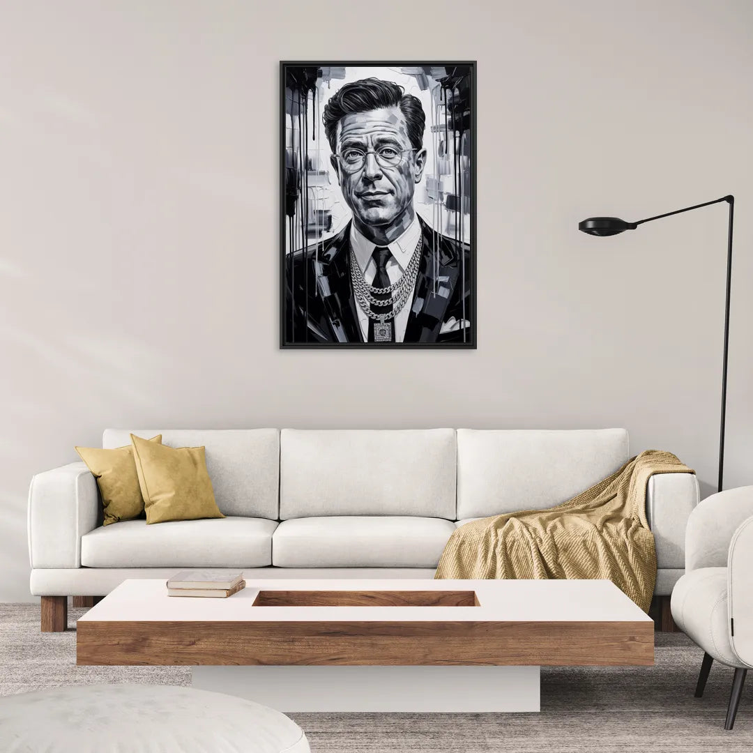 Truth Line - Living Room Black Frame Canvas