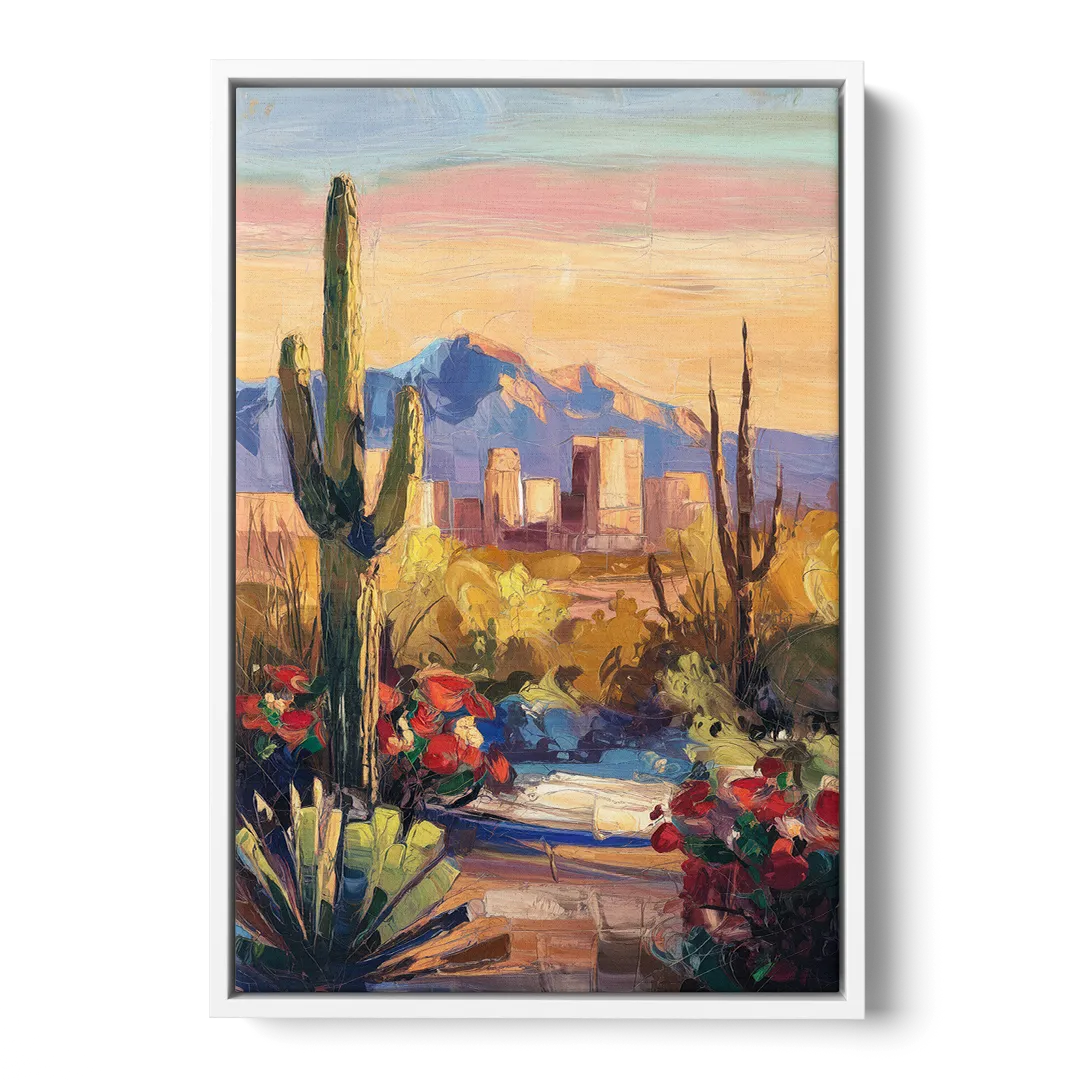 Tucson Arizona Pride Front - White Canvas Wall Art