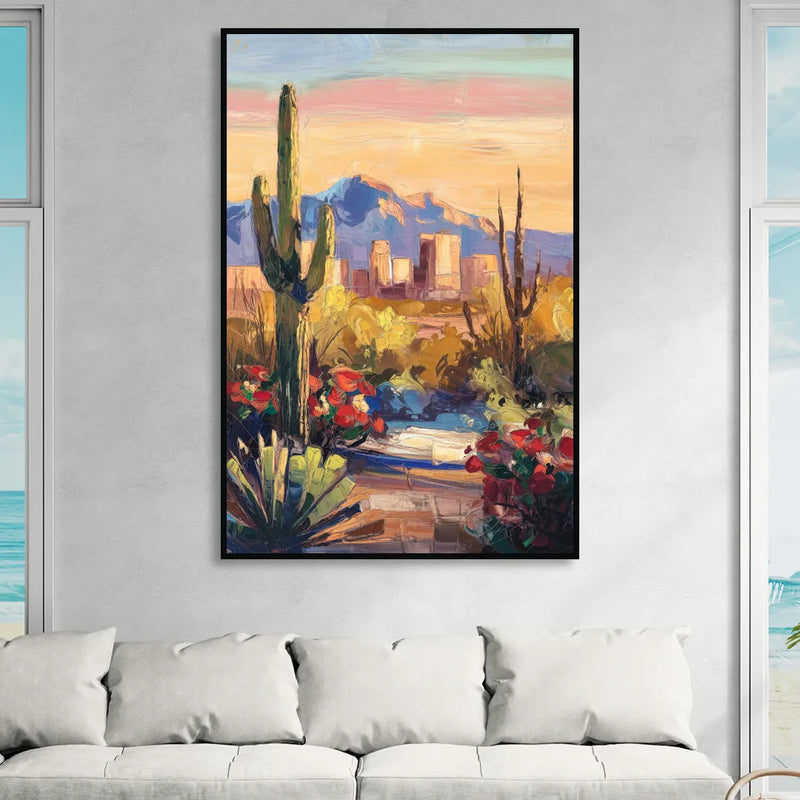 Tucson Arizona Pride Living Room - Black Canvas Wall Art