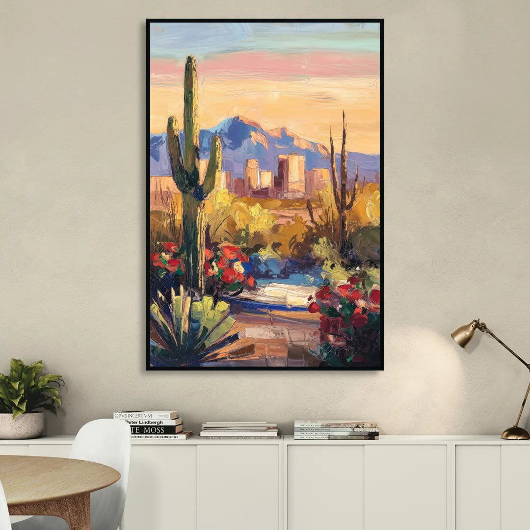 Tucson Arizona Pride Sitting Room - Black Canvas Wall Art