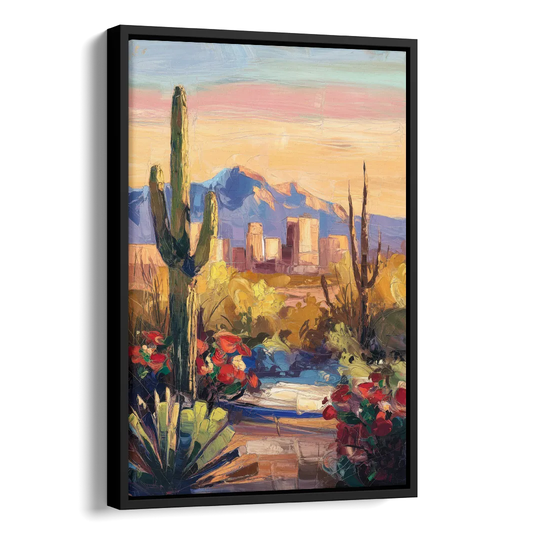 Tucson Arizona Pride Side - Black Canvas Wall Art