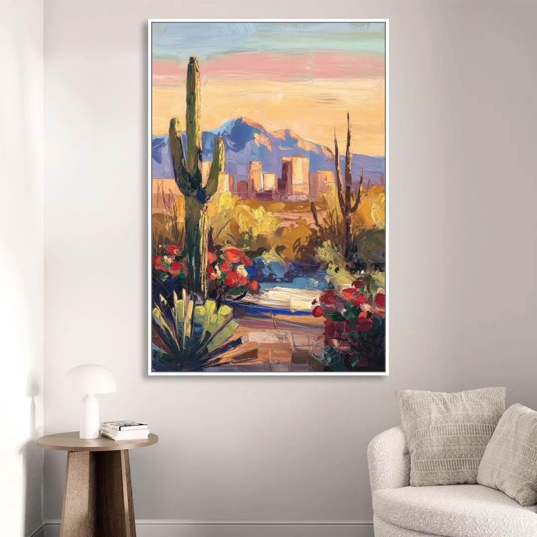 Tucson Arizona Pride Sitting Room - White Canvas Wall Art