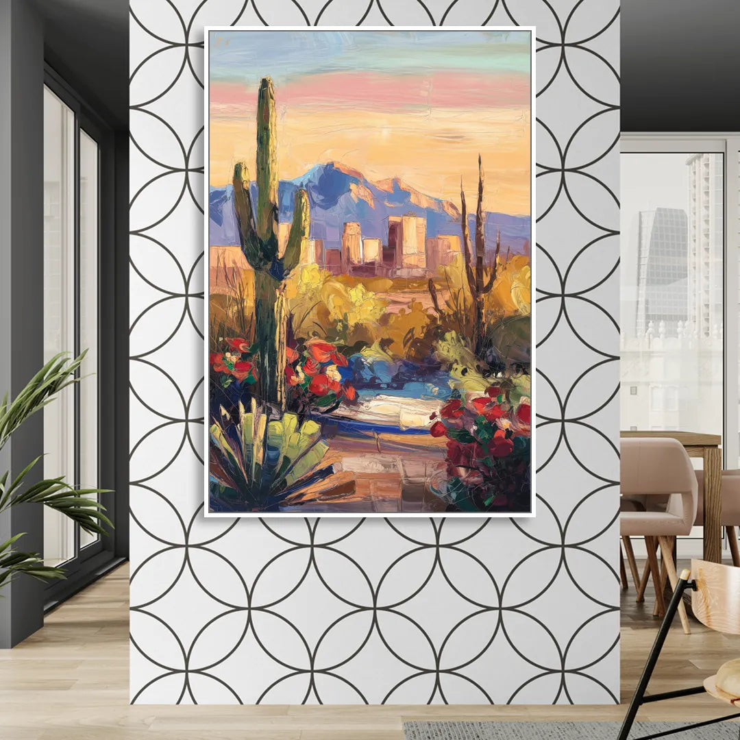 Tucson Arizona Pride Living Room - White Canvas Wall Art