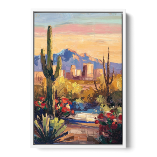 Tucson Arizona Pride - White Framed Canvas Wall Art - Front