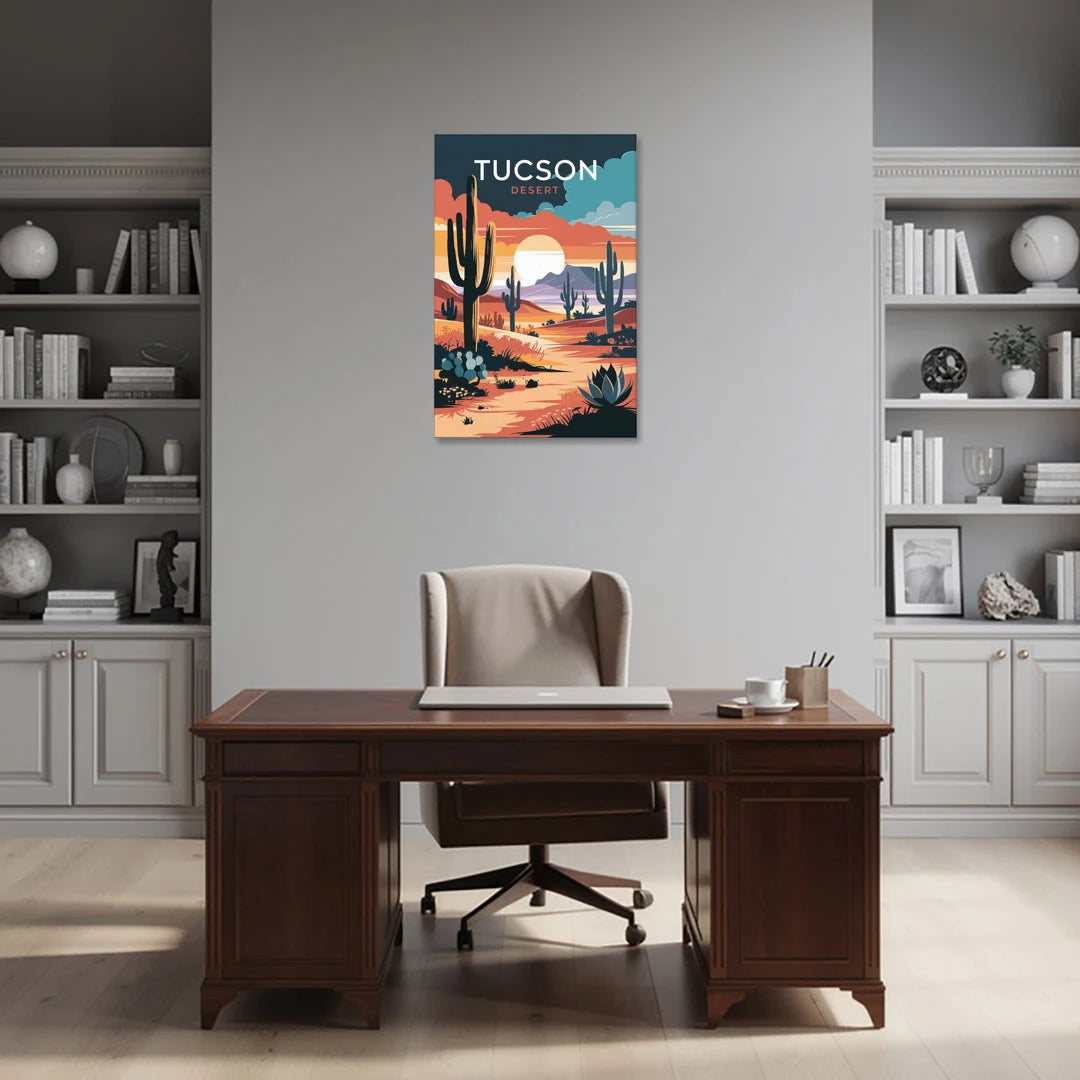 Tucson Desert Sunset - Canvas Wall Art - Office - 24x36