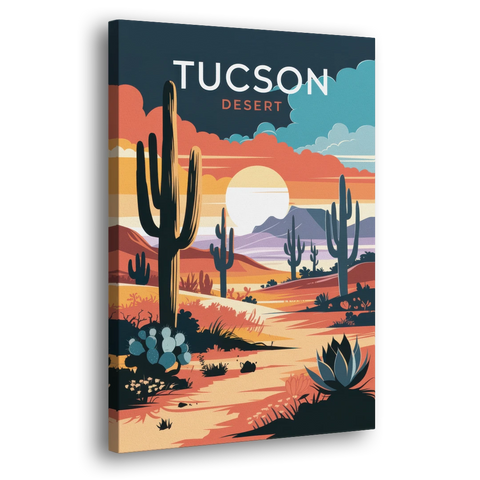 Tucson Desert Sunset - Canvas Wall Art - Side