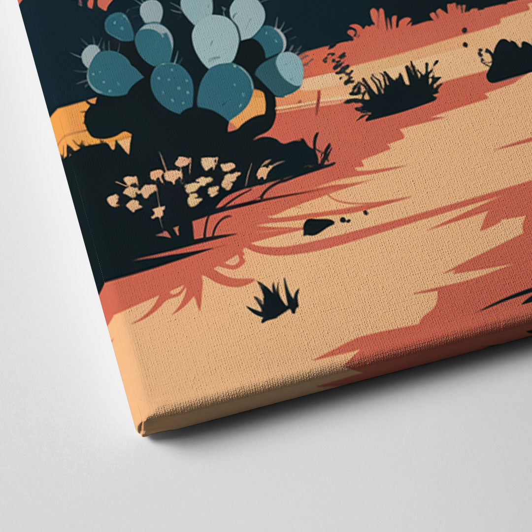 Tucson Desert Sunset Canvas Close Up