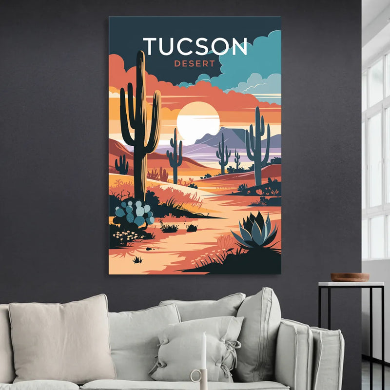 Tucson Desert Sunset Sitting Room - Canvas Wall Art