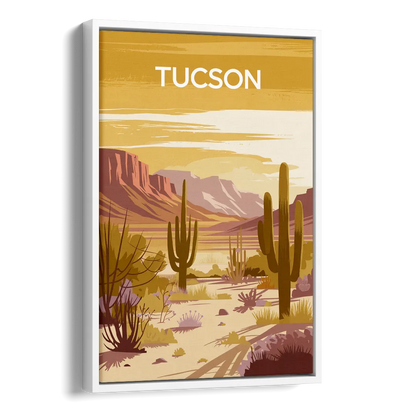 Tucson Mountain Views Side - White Canvas Wall Art