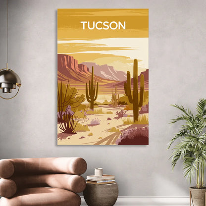 Tucson Mountain Views Sitting Room - Canvas Wall Art