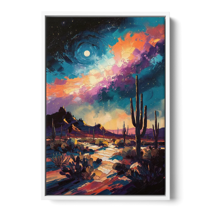 Tucson Night Sky Front - White Canvas Wall Art