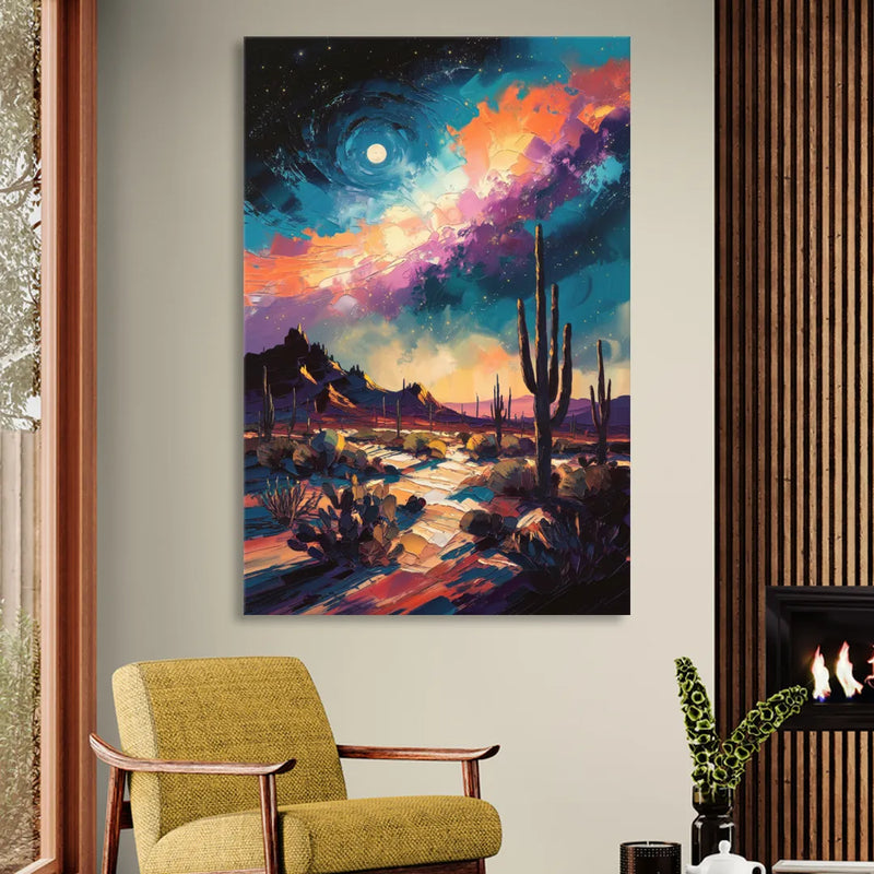 Tucson Night Sky Sitting Room - Canvas Wall Art