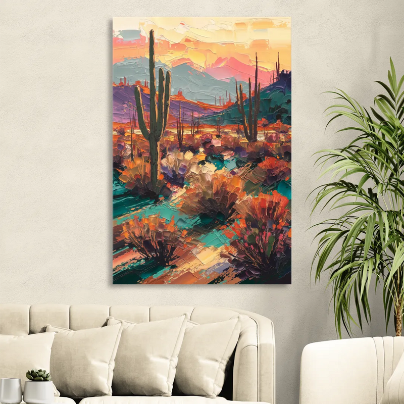 Tucson Sonoran Desert Sitting Room - Canvas Wall Art