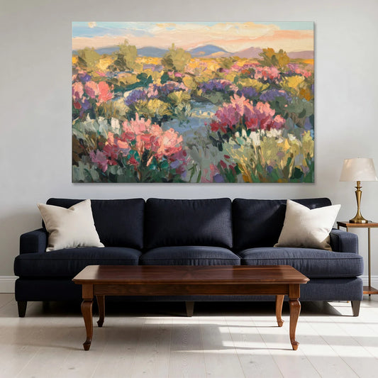 Tucson Wildflower Fields - Canvas Wall Art - Sofa - 60x40