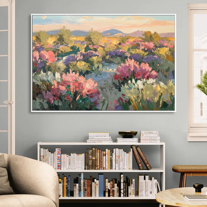 Tucson Wildflower Fields Sitting Room - White Canvas Wall Art