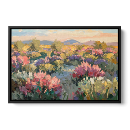 Tucson Wildflower Fields Front - Black Canvas Wall Art