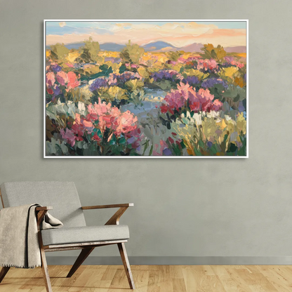 Tucson Wildflower Fields Living Room - White Canvas Wall Art