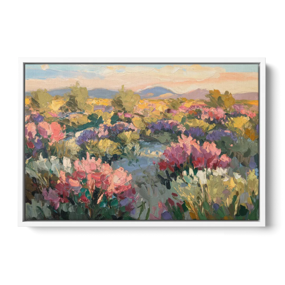 Tucson Wildflower Fields Front - White Canvas Wall Art