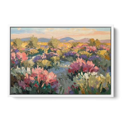 Tucson Wildflower Fields Front - White Canvas Wall Art