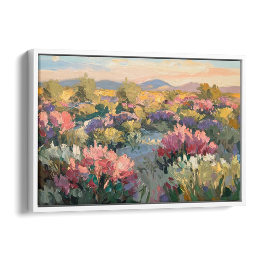 Tucson Wildflower Fields Side - White Canvas Wall Art