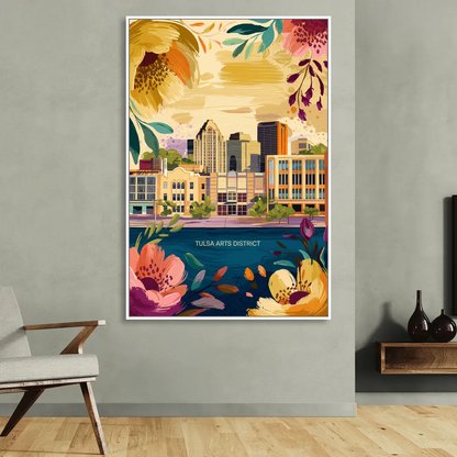 Tulsa Arts District Sitting Room - White Canvas Wall Art