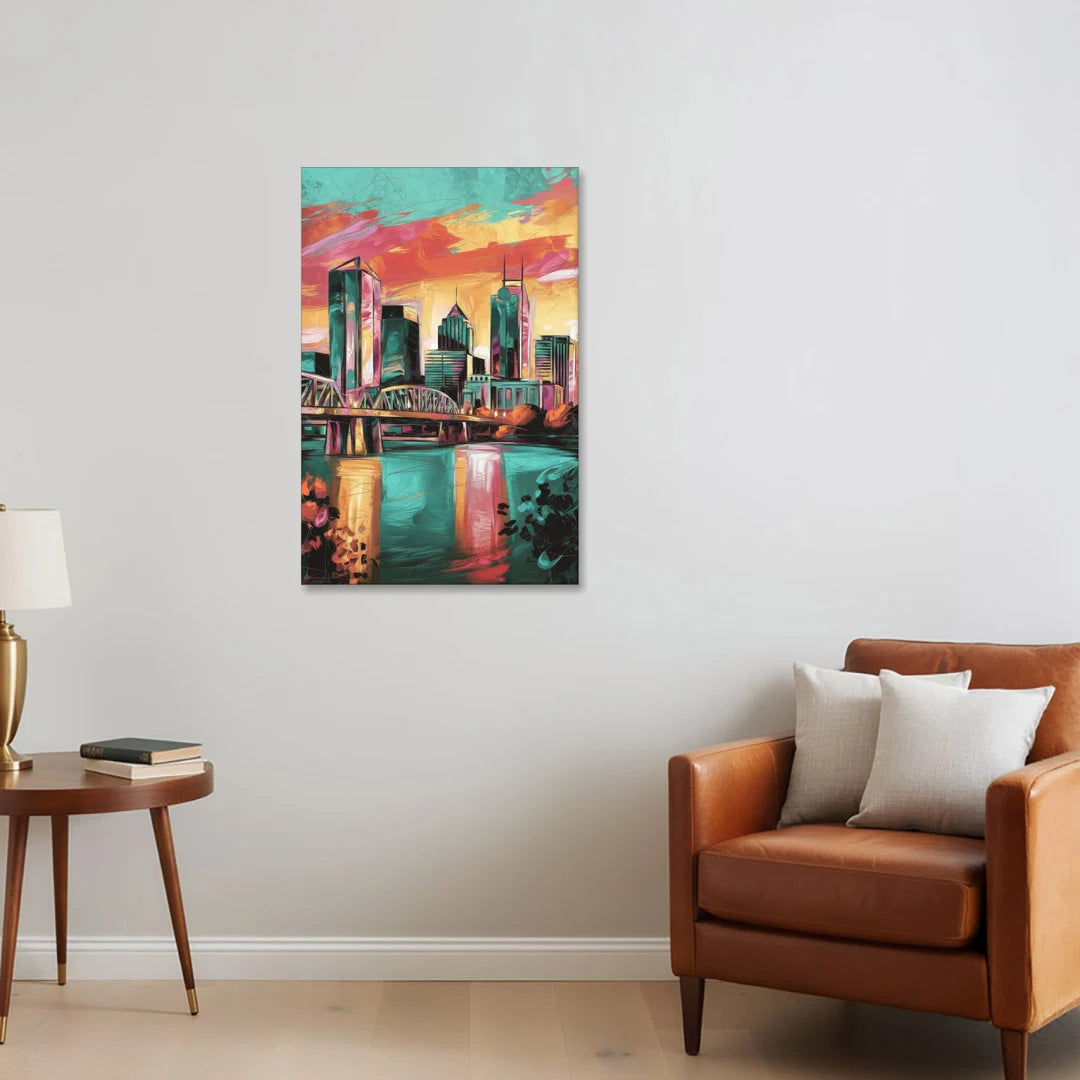 Tulsa Downtown Vibes - Canvas Wall Art - Sofa - 24x36