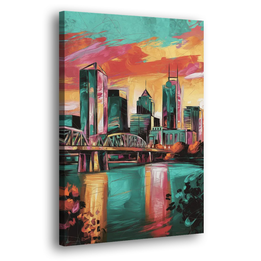 Tulsa Downtown Vibes Side - Canvas Wall Art