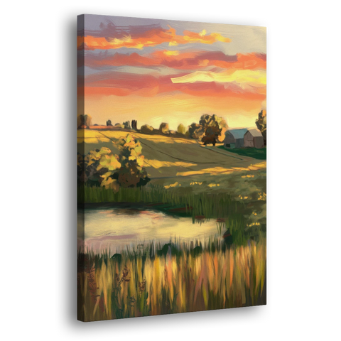 Tulsa Golden Hour - Canvas Wall Art - Side