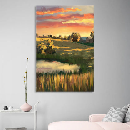 Tulsa Golden Hour Living Room - Canvas Wall Art