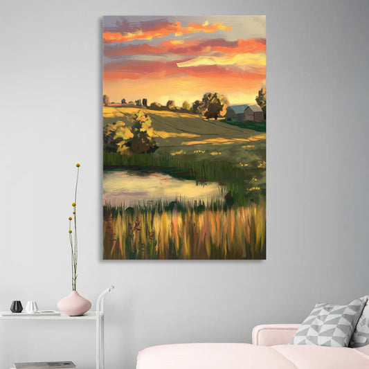 Tulsa Golden Hour Living Room - Canvas Wall Art