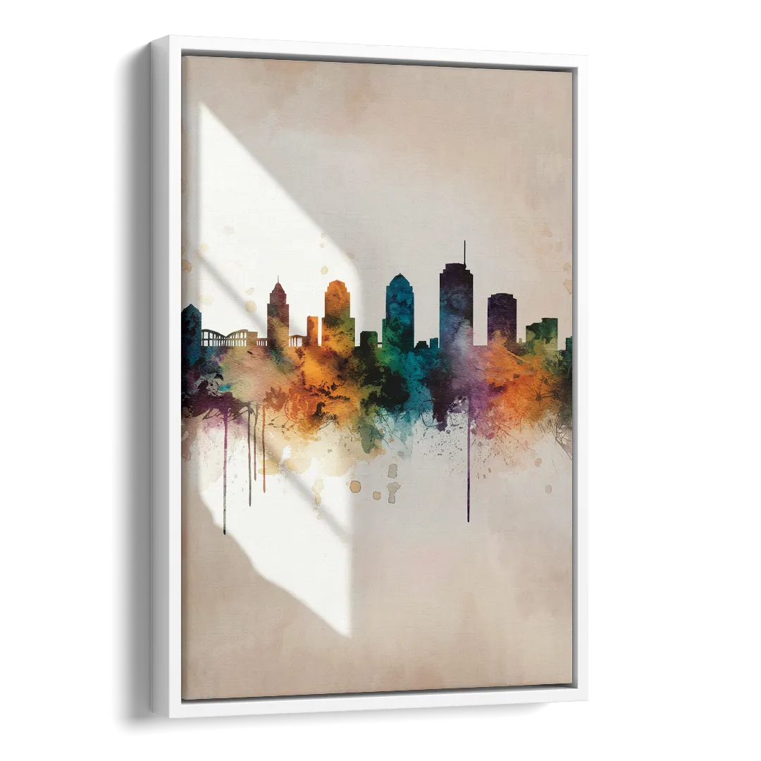 Tulsa Historic Landmarks Side - White Canvas Wall Art