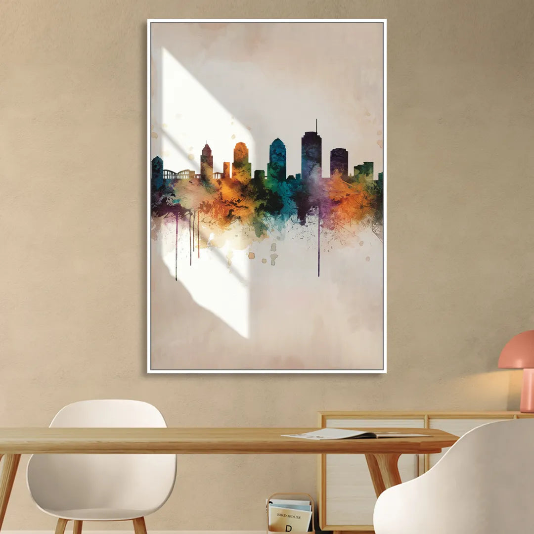 Tulsa Historic Landmarks Sitting Room - White Canvas Wall Art