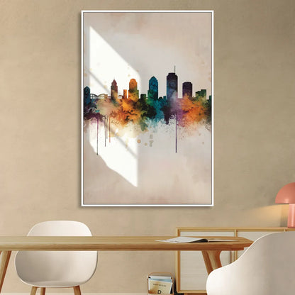 Tulsa Historic Landmarks Sitting Room - White Canvas Wall Art