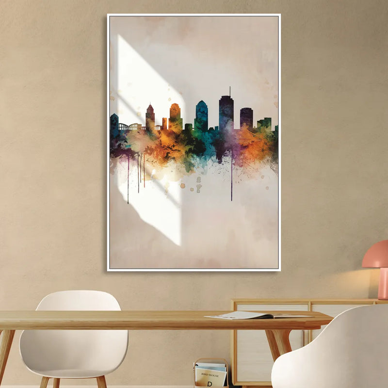 Tulsa Historic Landmarks Sitting Room - White Canvas Wall Art